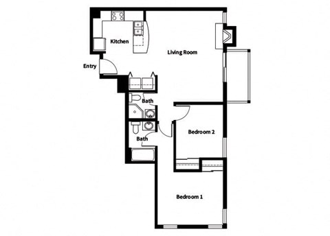 Collins Circle Apartments 2D Floor Plan - B4
