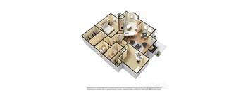 Villas at Meadow Springs 2x2 E 3D Floor Plan