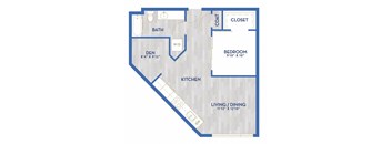 a floor plan of a bedroom apartment