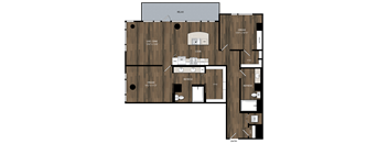 a floor plan of a home with a bedroom and a living room
