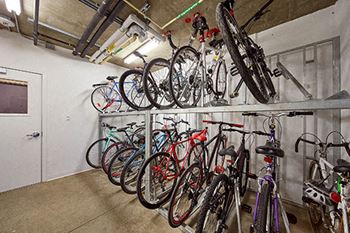 a room filled with lots of bikes