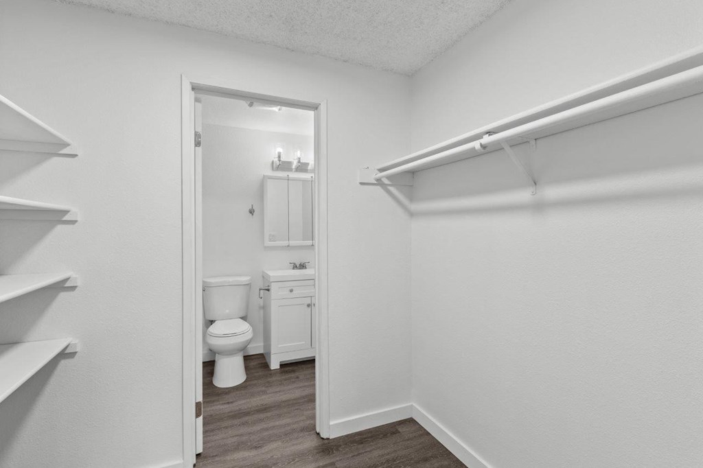 BRIX Apartments Bathroom with Attached Walk-In Closet