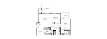 a floor plan of a house with a bedroom and a living room