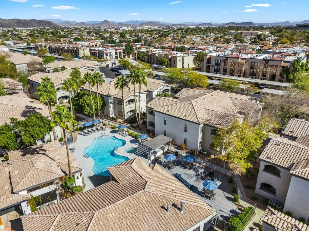 Bayside Apartments in Phoenix, Arizona Aerial View of Property and Surrounding Area