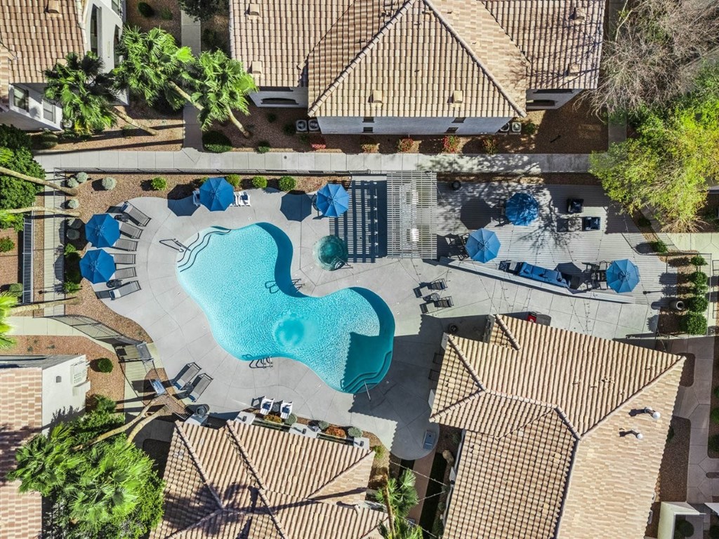 Bayside Apartments in Phoenix, Arizona Aerial View of Pool Area