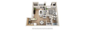 Bayside 1x1 Floor Plan