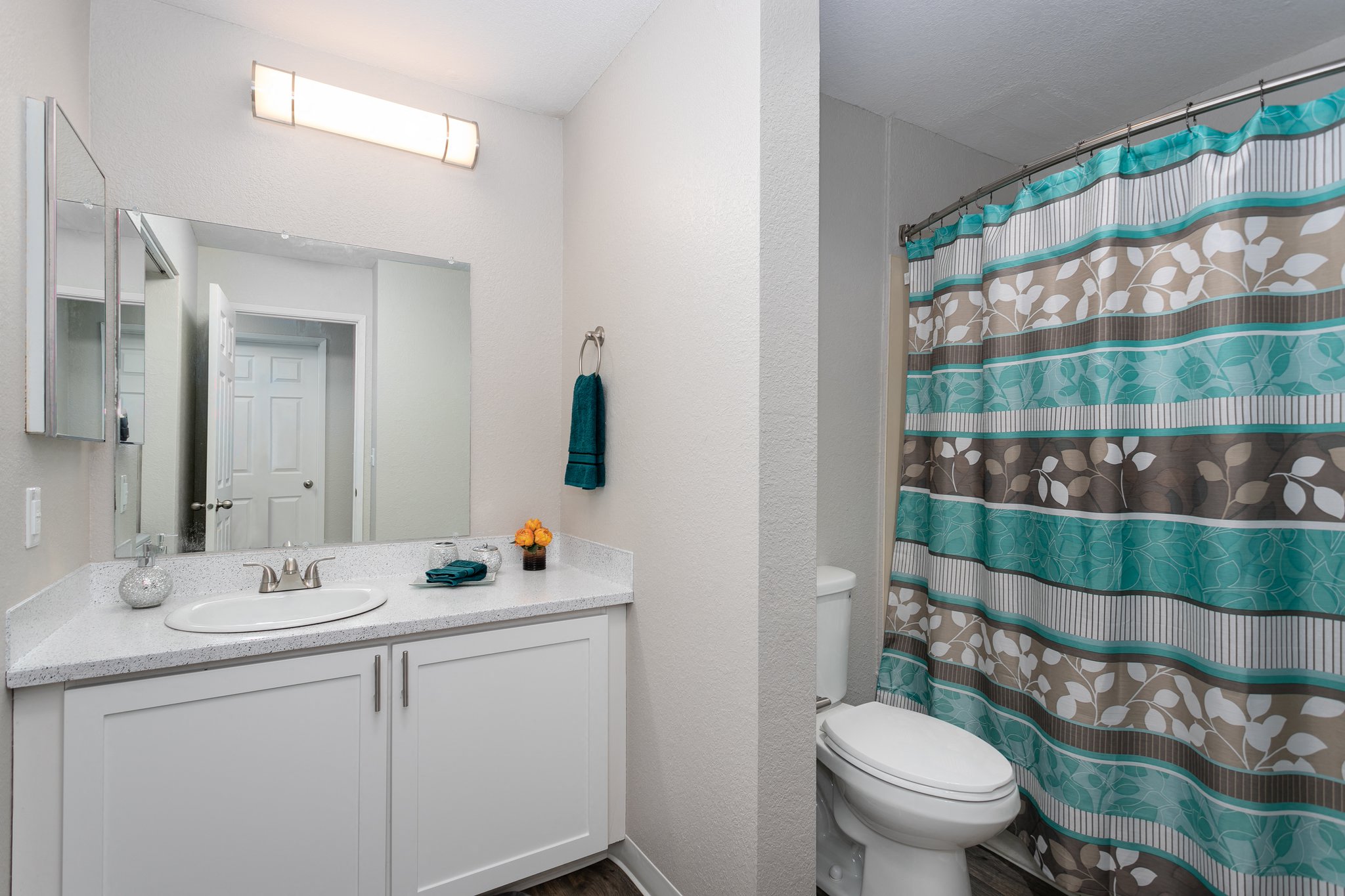 Bayview Apartment Homes Bathroom Vanity and Shower