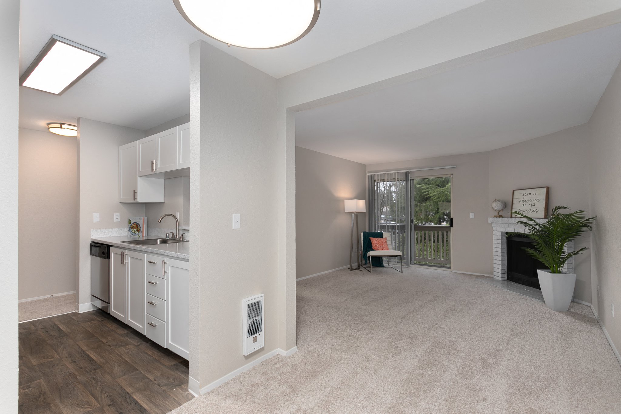 Bayview Apartment Homes Living Room and Kitchen View