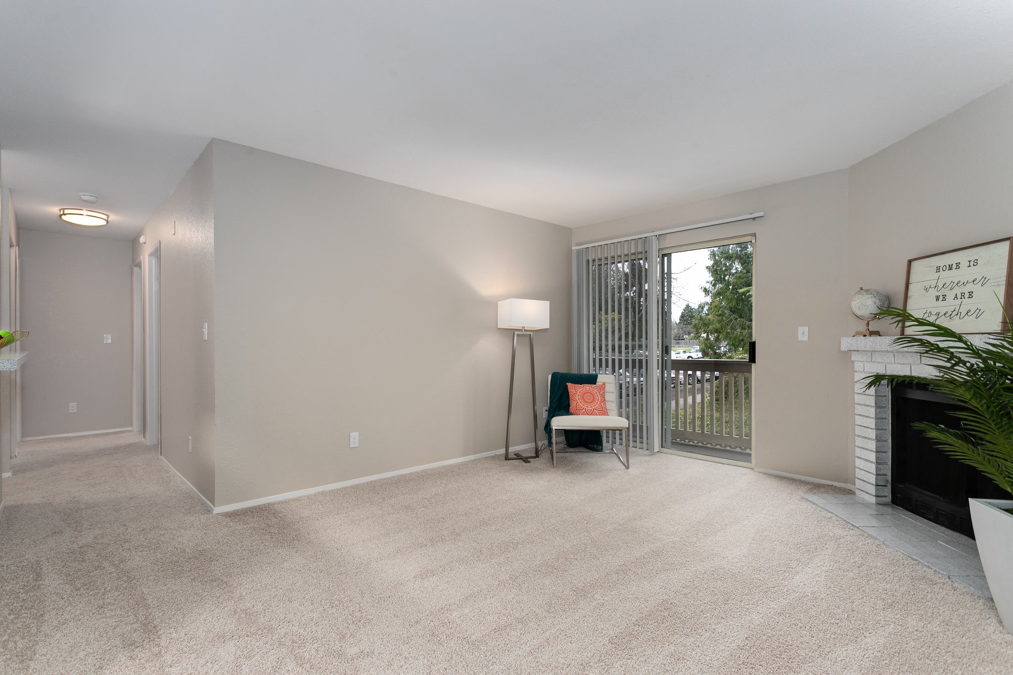 Bayview Apartment Homes Living Room and Patio Door Model Unit