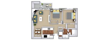 Bayview Apartment Homes 2 Bed 1 Bath Floor Plan