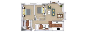 Bayview Apartment Homes 2 Bed 2 Bath Floor Plan