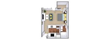Bayview Apartment Homes Studio Floor Plan