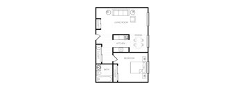 Beacon View One Bedroom One Bathroom Extra Large Floor Plan