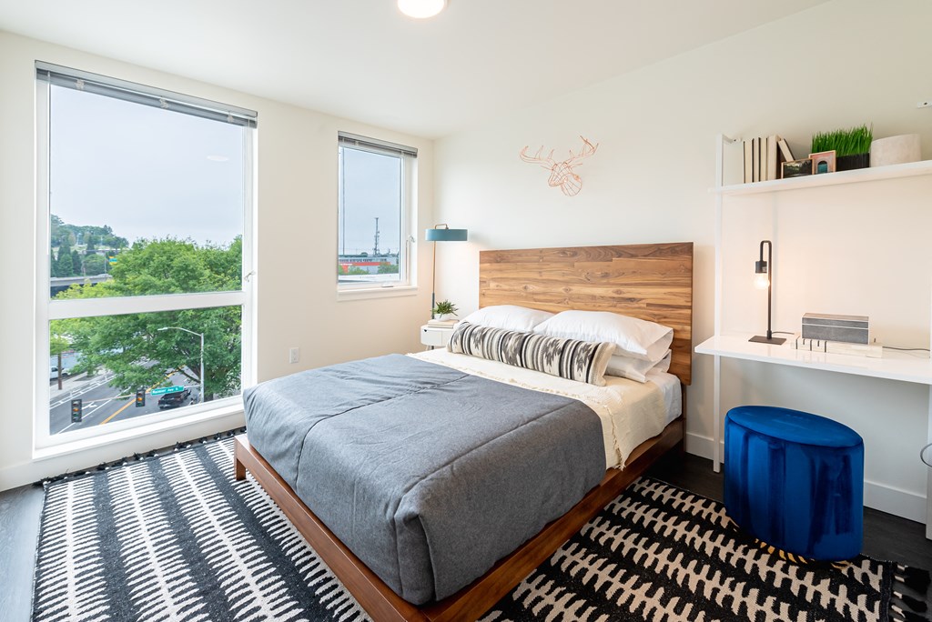 Bedroom with Large Windows