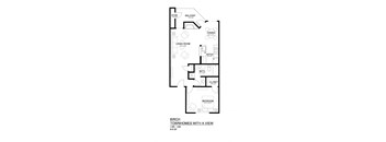 Townhomes with a View Birch 1x1 Modern w/FP Floor Plan
