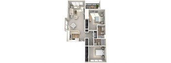 Keelers Corner Birch B 3D Floor Plan