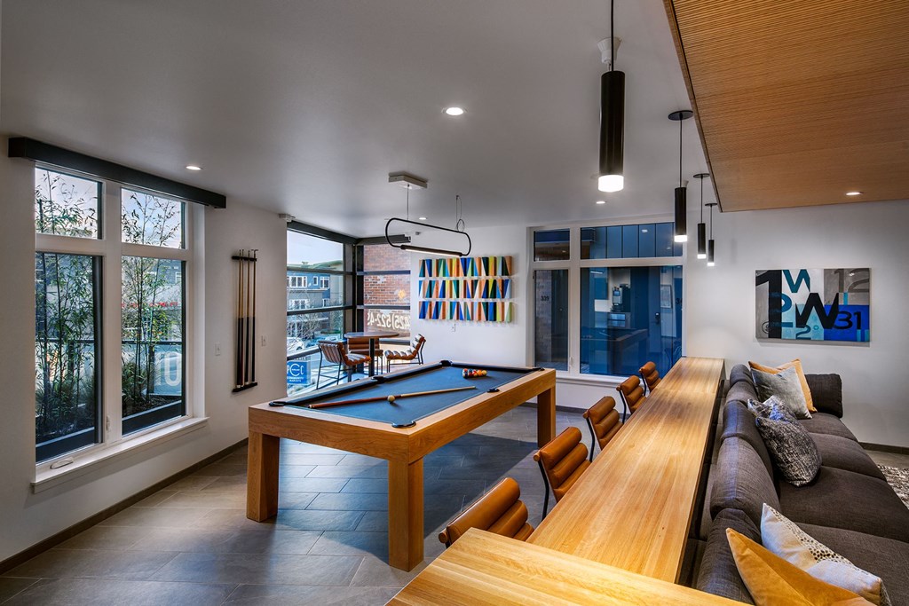 Boardwalk Clubhouse Lounge with Billiards Table
