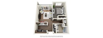 Boathouse Apartments in Portland, Oregon 1 Bedroom B Floor Plan