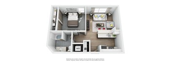 Boathouse Apartments 1x1 A Floor Plan