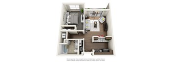 Boathouse Apartments 1x1 B Floor Plan