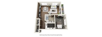 Boathouse Apartments 1x1 H Floor Plan