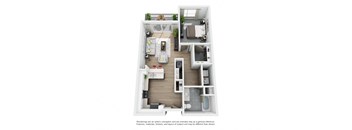 Boathouse Apartments 1x1 I Floor Plan