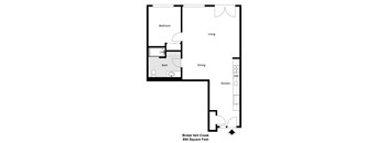 a floor plan of a house with a bedroom and a living room