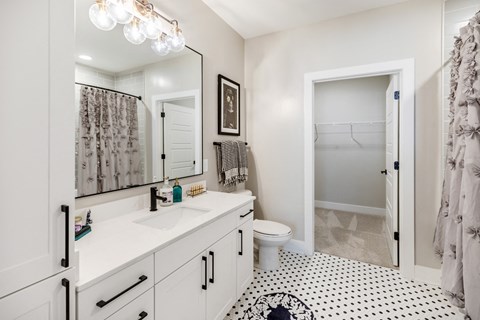 a bathroom with a shower and a sink and a toilet