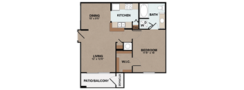 Brookside Gardens One Bed One Bath A Floor Plan
