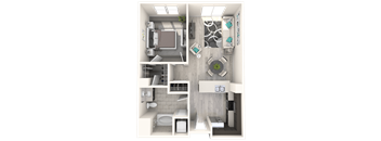 The Mercer Apartments Burbank West One Bedroom One Bathroom Floor Plan