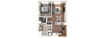 The Mercer Apartments Burbank East One Bedroom One Bathroom Floor Plan