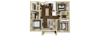 LeVante at Valley Vista Apartments C1 3D Floor Plan