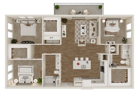 C1 Floor Plan at Lenox Grand, Texas, 78727