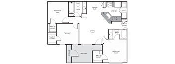 A black and white image of a house floor plan.