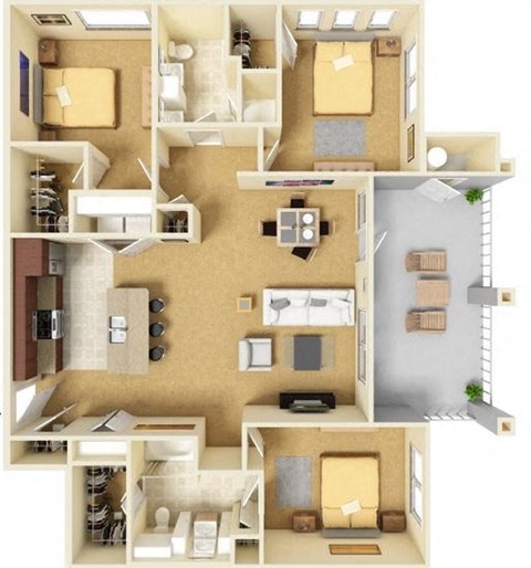 Landmark Conservancy Apartments C1 Floor Plan