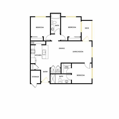 A black and white image of the floor plan