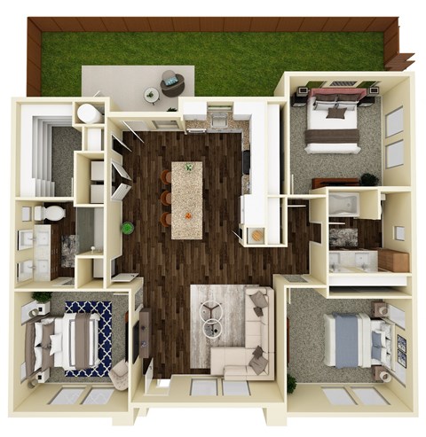 LeVante at Valley Vista Apartments Casita C1 3D Floor Plan