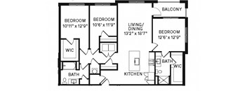 Avenue64 Luxury Apartments in O'Fallon, Missouri C1a Floor Plan