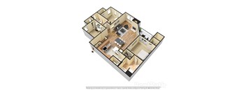 Villas at Meadow Springs 3x2 B 3D Floor Plan