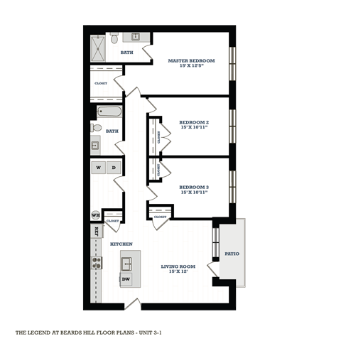 bedroom floor plan | the apartments at masse corner