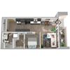 Center Steps Apartments 1x1O-35 Floor Plan