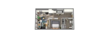 Center Steps Apartments 1x1O-21M Floor Plan