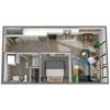 Center Steps Apartments 1x1O-20M Floor Plan