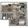 Center Steps Apartments 1x1-11M Floor Plan