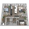 Center Steps Apartments 2x2-8 Floor Plan