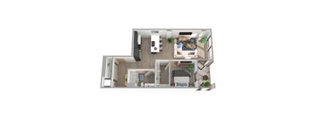Center Steps Apartments 1x1-15 Floor Plan