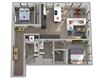 Center Steps Apartments 2x2-13 Floor Plan