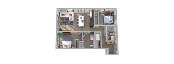 Center Steps Apartments 2x2-3M Floor Plan
