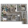 Center Steps Apartments 2x2-4 Floor Plan
