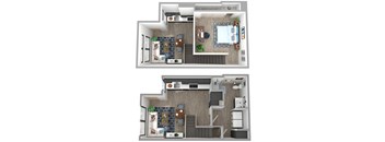 Center Steps Apartments 1x1L-2 Floor Plan